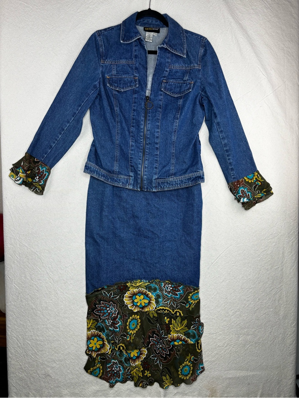 Metrostyle vintage denim outfit set size 10